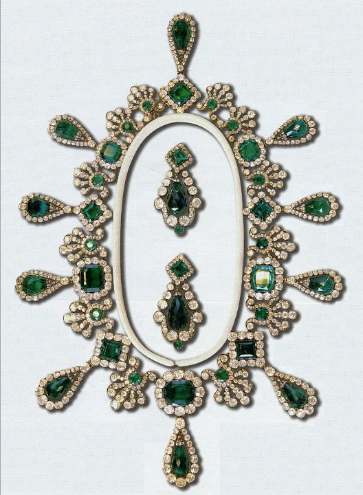 Parure emeraudes de Marie-Louise - Collier et boucles