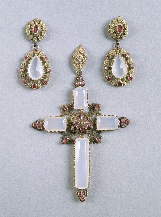 Caroline Bonaparte - demi-parure de calcedoine