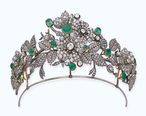 Diademe Leuchtenberg - Diamants et emeraudes 1