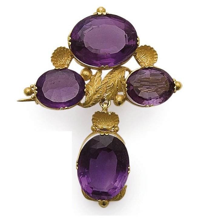 Broche amethystes et or 1830