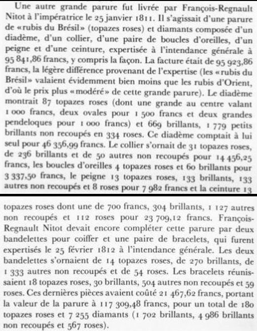 Topazes de Marie-Louise 0 - Descriptif de 1811