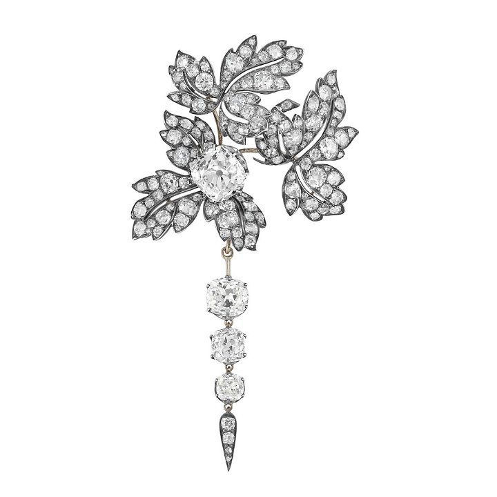 Parure feuilles de groseilliers broche 7 3